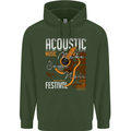 Acoustic Music Country & Western Guitar Childrens Kids Hoodie Forest Green