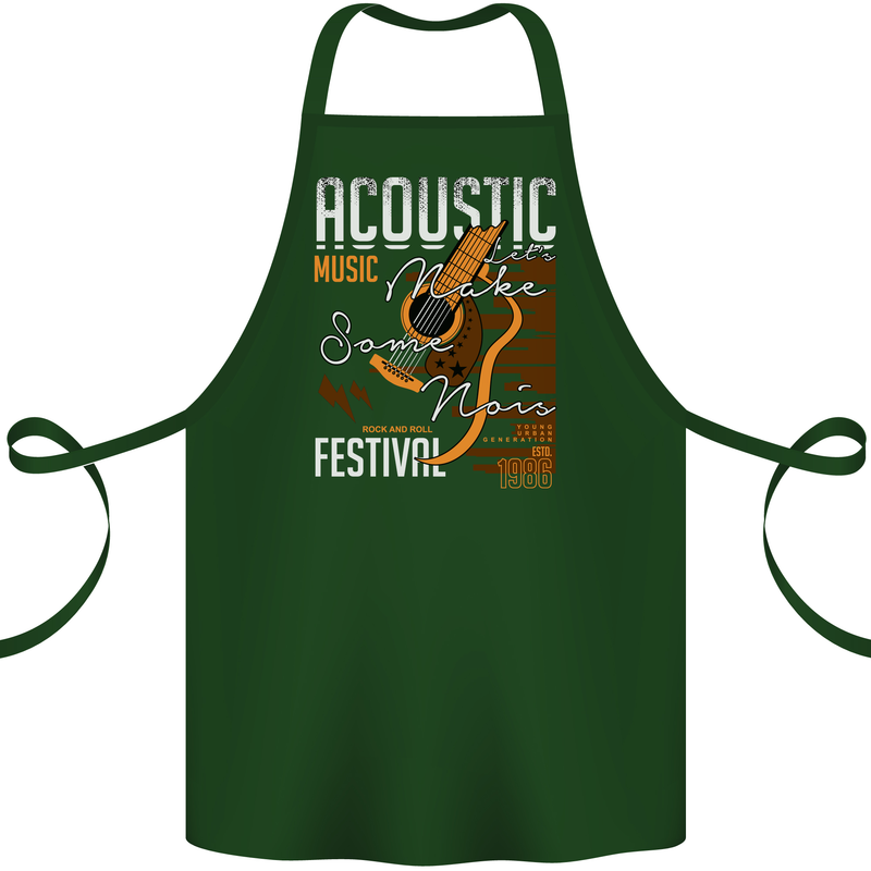 Acoustic Music Country & Western Guitar Cotton Apron 100% Organic Forest Green