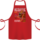 Acoustic Music Country & Western Guitar Cotton Apron 100% Organic Red