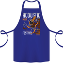 Acoustic Music Country & Western Guitar Cotton Apron 100% Organic Royal Blue