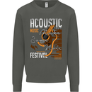 Acoustic Music Country & Western Guitar Kids Sweatshirt Jumper Storm Grey
