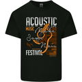 Acoustic Music Country & Western Guitar Mens Cotton T-Shirt Tee Top Black