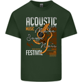 Acoustic Music Country & Western Guitar Mens Cotton T-Shirt Tee Top Forest Green