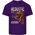 Acoustic Music Country & Western Guitar Mens Cotton T-Shirt Tee Top Purple