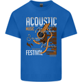 Acoustic Music Country & Western Guitar Mens Cotton T-Shirt Tee Top Royal Blue