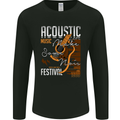 Acoustic Music Country & Western Guitar Mens Long Sleeve T-Shirt Black