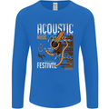 Acoustic Music Country & Western Guitar Mens Long Sleeve T-Shirt Royal Blue