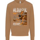 Acoustic Music Country & Western Guitar Mens Sweatshirt Jumper Caramel Latte