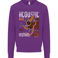 Acoustic Music Country & Western Guitar Mens Sweatshirt Jumper Purple