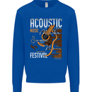 Acoustic Music Country & Western Guitar Mens Sweatshirt Jumper Royal Blue