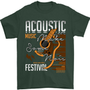 Acoustic Music Country & Western Guitar Mens T-Shirt 100% Cotton Forest Green