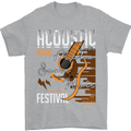 Acoustic Music Country & Western Guitar Mens T-Shirt 100% Cotton Sports Grey