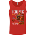 Acoustic Music Country & Western Guitar Mens Vest Tank Top Red