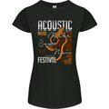 Acoustic Music Country & Western Guitar Womens Petite Cut T-Shirt Black