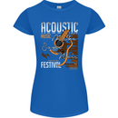 Acoustic Music Country & Western Guitar Womens Petite Cut T-Shirt Royal Blue