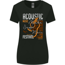 Acoustic Music Country & Western Guitar Womens Wider Cut T-Shirt Black