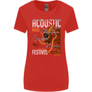 Acoustic Music Country & Western Guitar Womens Wider Cut T-Shirt Red