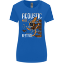 Acoustic Music Country & Western Guitar Womens Wider Cut T-Shirt Royal Blue