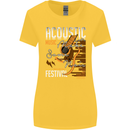 Acoustic Music Country & Western Guitar Womens Wider Cut T-Shirt Yellow