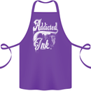 Addicted Ink Tattoo Tattooist Biker Art Cotton Apron 100% Organic Purple