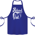 Addicted Ink Tattoo Tattooist Biker Art Cotton Apron 100% Organic Royal Blue