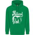 Addicted Ink Tattoo Tattooist Biker Art Mens 80% Cotton Hoodie Irish Green
