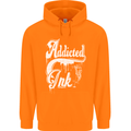 Addicted Ink Tattoo Tattooist Biker Art Mens 80% Cotton Hoodie Orange