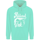 Addicted Ink Tattoo Tattooist Biker Art Mens 80% Cotton Hoodie Peppermint