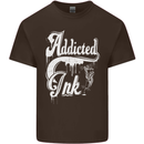 Addicted Ink Tattoo Tattooist Biker Art Mens Cotton T-Shirt Tee Top Dark Chocolate