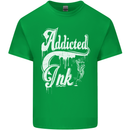 Addicted Ink Tattoo Tattooist Biker Art Mens Cotton T-Shirt Tee Top Irish Green