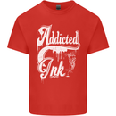 Addicted Ink Tattoo Tattooist Biker Art Mens Cotton T-Shirt Tee Top Red