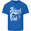 Addicted Ink Tattoo Tattooist Biker Art Mens Cotton T-Shirt Tee Top Royal Blue
