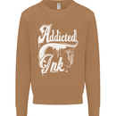 Addicted Ink Tattoo Tattooist Biker Art Mens Sweatshirt Jumper Caramel Latte