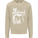 Addicted Ink Tattoo Tattooist Biker Art Mens Sweatshirt Jumper Sand