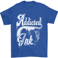 Addicted Ink Tattoo Tattooist Biker Art Mens T-Shirt Cotton Gildan Royal Blue
