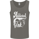 Addicted Ink Tattoo Tattooist Biker Art Mens Vest Tank Top Charcoal