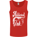 Addicted Ink Tattoo Tattooist Biker Art Mens Vest Tank Top Red