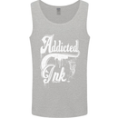 Addicted Ink Tattoo Tattooist Biker Art Mens Vest Tank Top Sports Grey