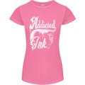 Addicted Ink Tattoo Tattooist Biker Art Womens Petite Cut T-Shirt Azalea