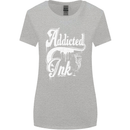 Addicted Ink Tattoo Tattooist Biker Art Womens Wider Cut T-Shirt Sports Grey