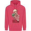 Addicted Vegan Skeleton Eating Vegetables Childrens Kids Hoodie Heliconia