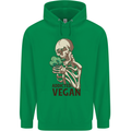 Addicted Vegan Skeleton Eating Vegetables Childrens Kids Hoodie Irish Green
