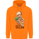 Addicted Vegan Skeleton Eating Vegetables Childrens Kids Hoodie Orange