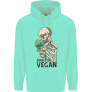 Addicted Vegan Skeleton Eating Vegetables Childrens Kids Hoodie Peppermint
