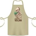 Addicted Vegan Skeleton Eating Vegetables Cotton Apron 100% Organic Khaki