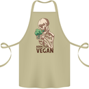 Addicted Vegan Skeleton Eating Vegetables Cotton Apron 100% Organic Khaki