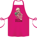 Addicted Vegan Skeleton Eating Vegetables Cotton Apron 100% Organic Pink