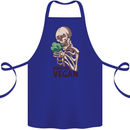 Addicted Vegan Skeleton Eating Vegetables Cotton Apron 100% Organic Royal Blue