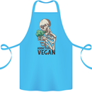 Addicted Vegan Skeleton Eating Vegetables Cotton Apron 100% Organic Turquoise