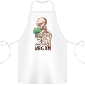 Addicted Vegan Skeleton Eating Vegetables Cotton Apron 100% Organic White
